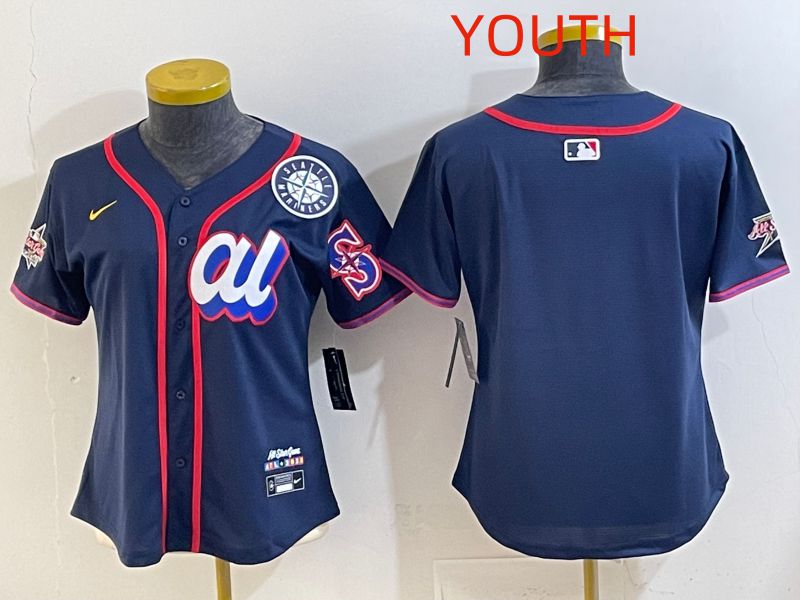 Youth 2025 Seattle Mariners Blank Drak Blue All star Nike MLB Jersey style 08->youth mlb jersey->Youth Jersey